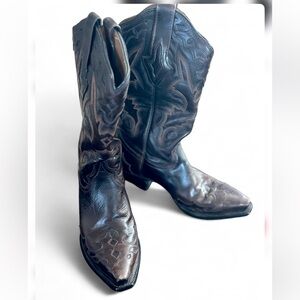 Classic Resistol Brown Leather Cowboy Boots